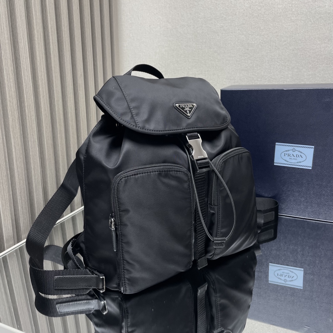 Prada 1BZ070 Black nylon 30x32x16cm everyday