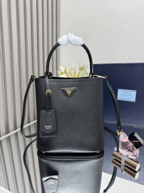 Prada Saffiano Leather Bucket Bag with Detachable Strap - Model 1BA212 1 Prada Saffiano Leather Bucket Bag with Detachable Strap - Model 1BA212