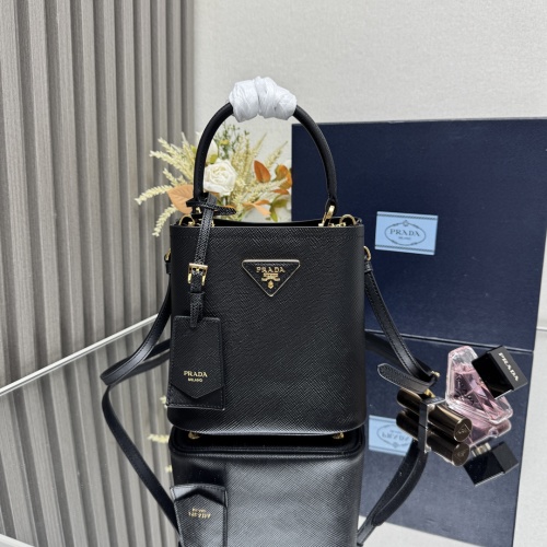 Prada Saffiano Leather Mini Bucket Bag with Detachable Strap - 1BA217 1 Prada Saffiano Leather Mini Bucket Bag with Detachable Strap - 1BA217