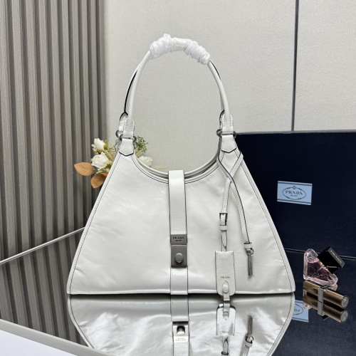 Prada 1BG570 White Leather Handbag, 42cm, Spring/Summer Runway Collection 1 Prada 1BG570 White Leather Handbag, 42cm, Spring/Summer Runway Collection
