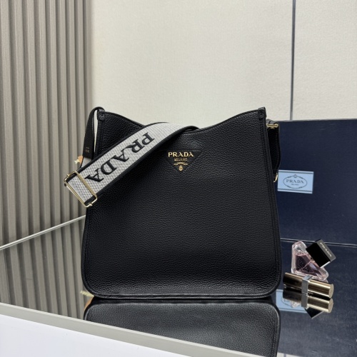 PRADA 1BC073 Leather Mini Shoulder Bag with Logo Jacquard Strap 1 PRADA 1BC073 Leather Mini Shoulder Bag with Logo Jacquard Strap