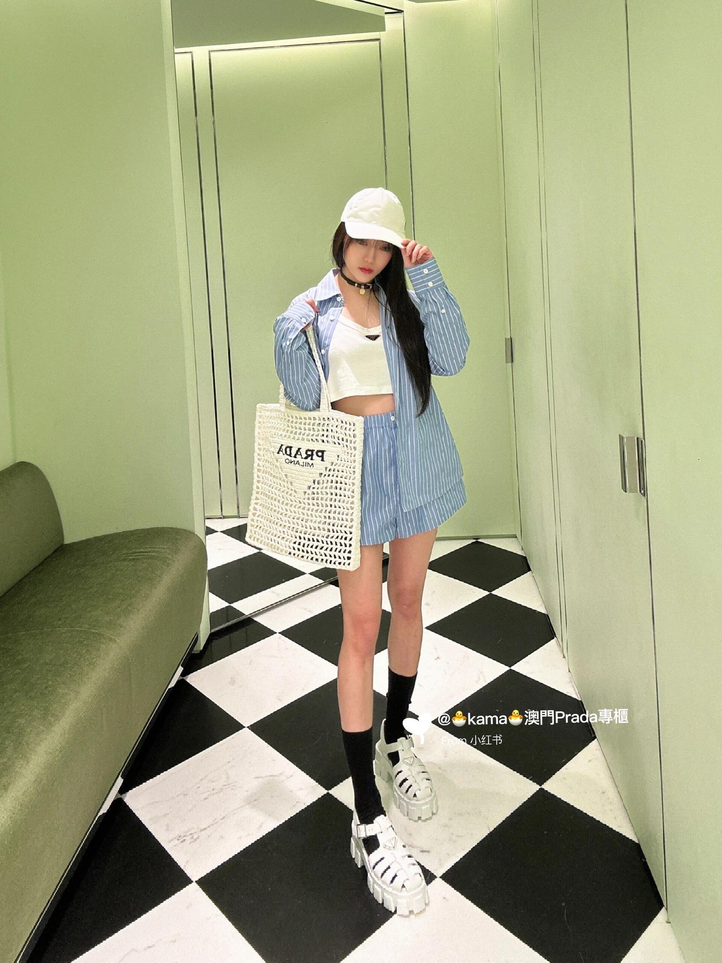 NO:385270,White is really good with dopamine outfit, Prada [top original list], prada19860909白色真的好配多巴胺穿搭,普拉达【顶级原单】,prada,Bag