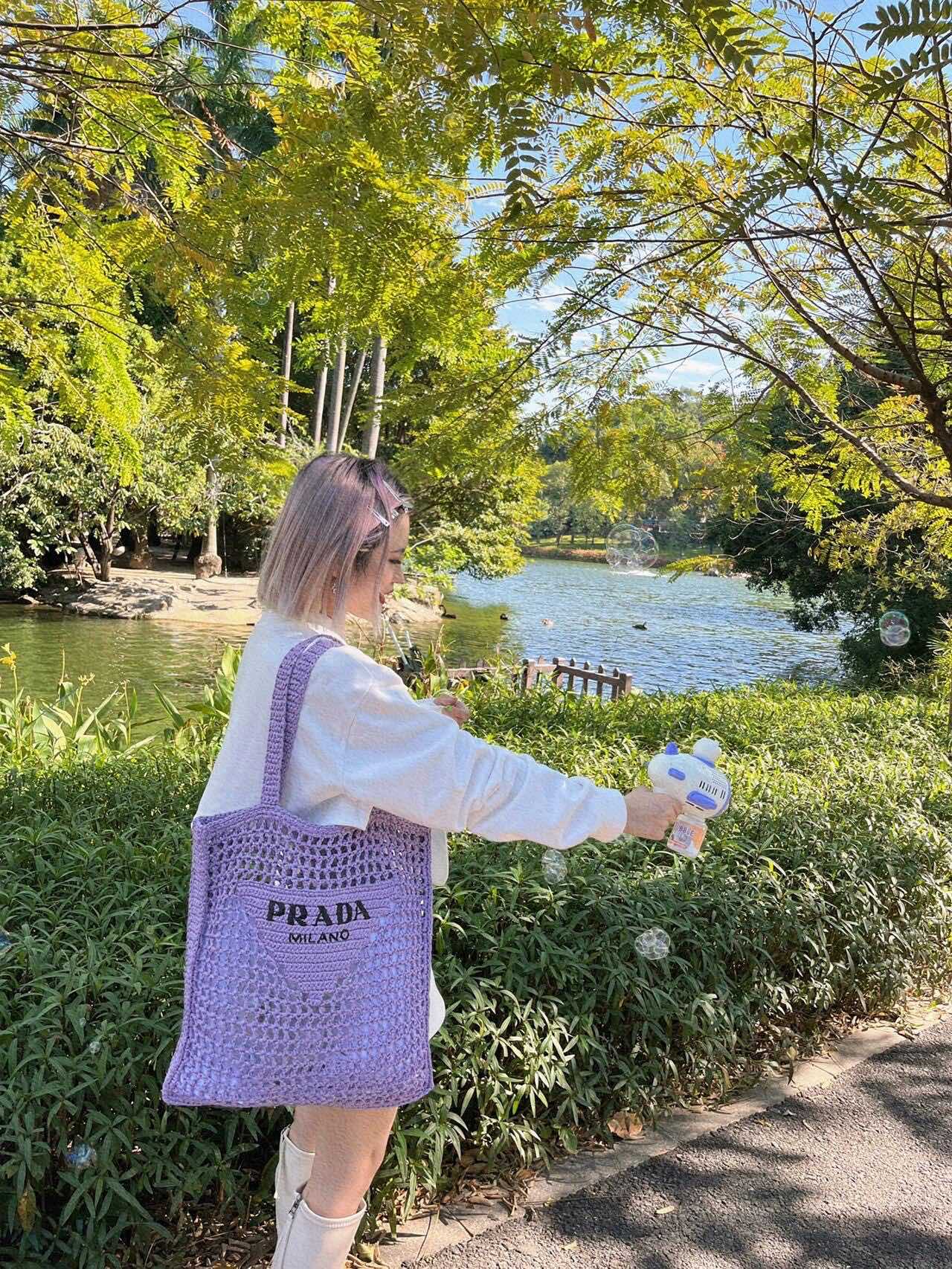 NO:385291,Dream purple upper body is so gentle~ It's really beautiful, Prada [top original list], prada19860909梦幻紫上身好温柔～真的特别好看,普拉达【顶级原单】,prada,Bag