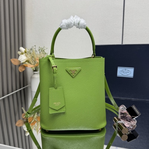 Prada Saffiano Leather Bucket Bag with Detachable Strap - 22 x 23 x 13 cm 1 Prada Saffiano Leather Bucket Bag with Detachable Strap - 22 x 23 x 13 cm