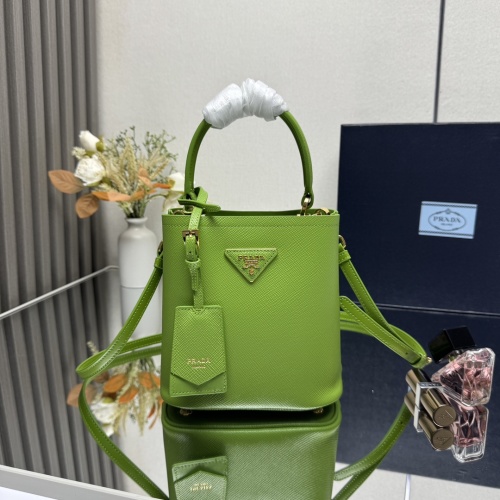 Prada Saffiano Leather Mini Bucket Bag with Detachable Strap - 18 x 17 x 10.5 cm 1 Prada Saffiano Leather Mini Bucket Bag with Detachable Strap - 18 x 17 x 10.5 cm