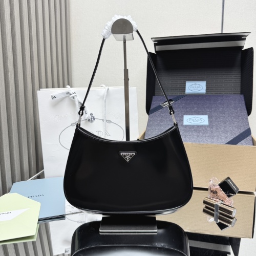 Prada 1BC499 Black Leather Cleo Shoulder Bag 1 Prada 1BC499 Black Leather Cleo Shoulder Bag