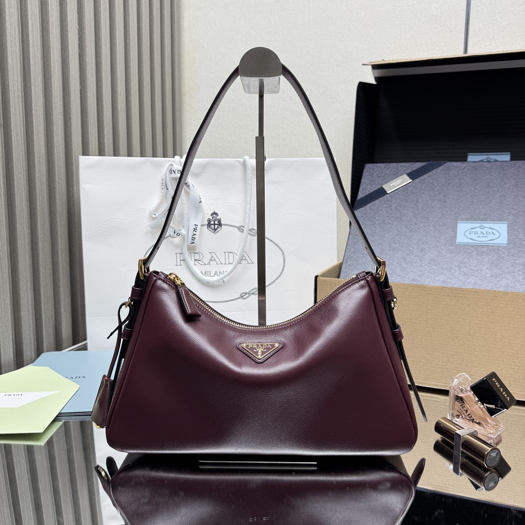 Prada Aimee Small Leather Hobo Bag - Chic & Versatile Crossbody Purse