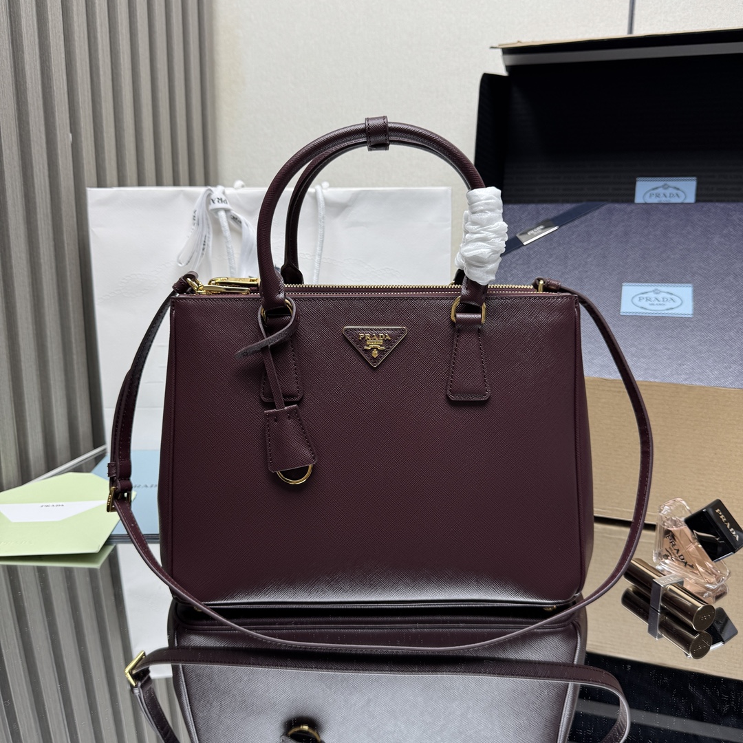 Prada Saffiano Leather Galleria Large Tote Bag - Bordeaux