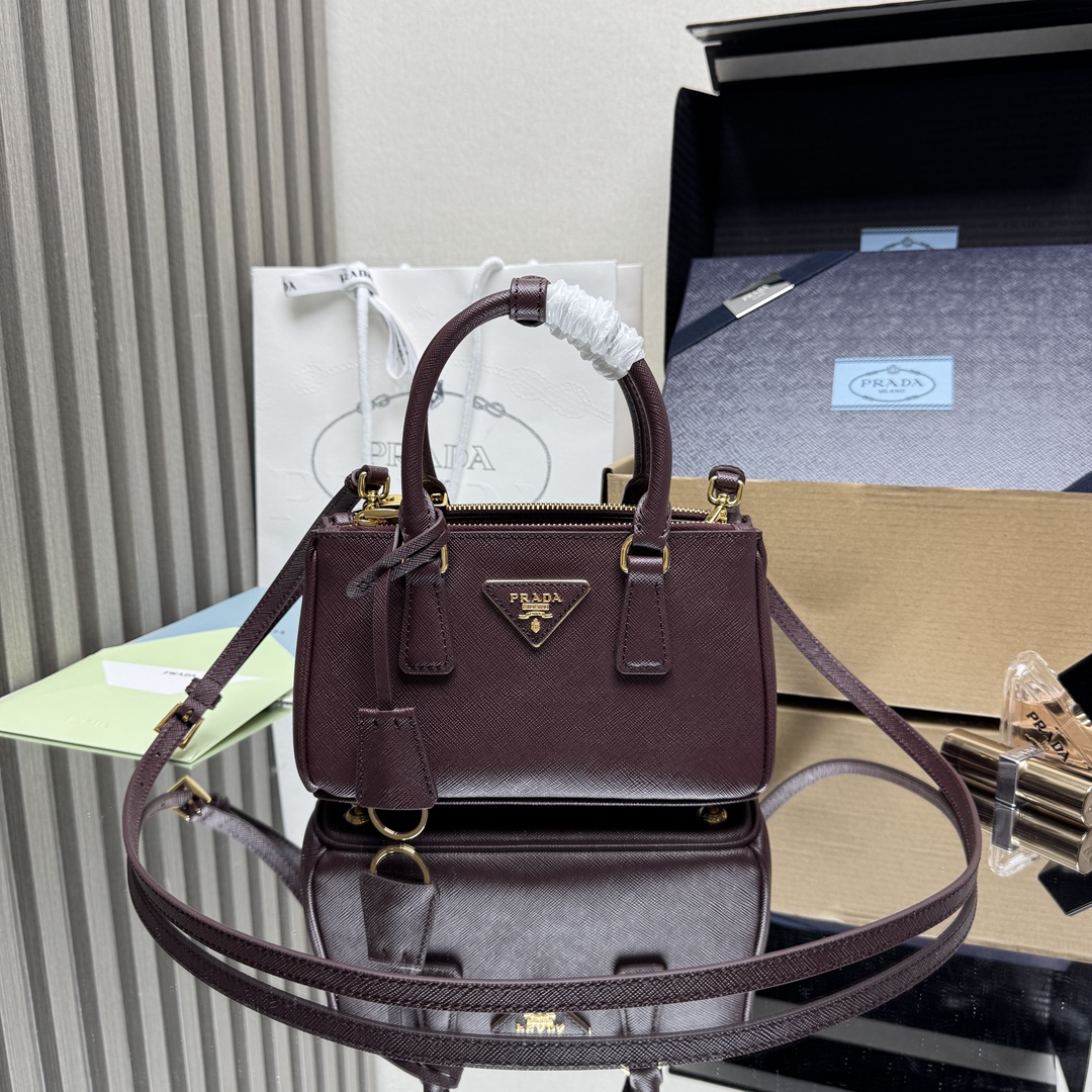 Prada Galleria Mini Saffiano Leather Top Handle Crossbody Bag