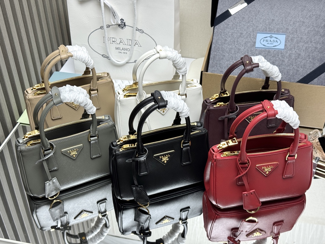 Elegant Prada Galleria Mini Leather Top Handle Bag Collection - Various Colors