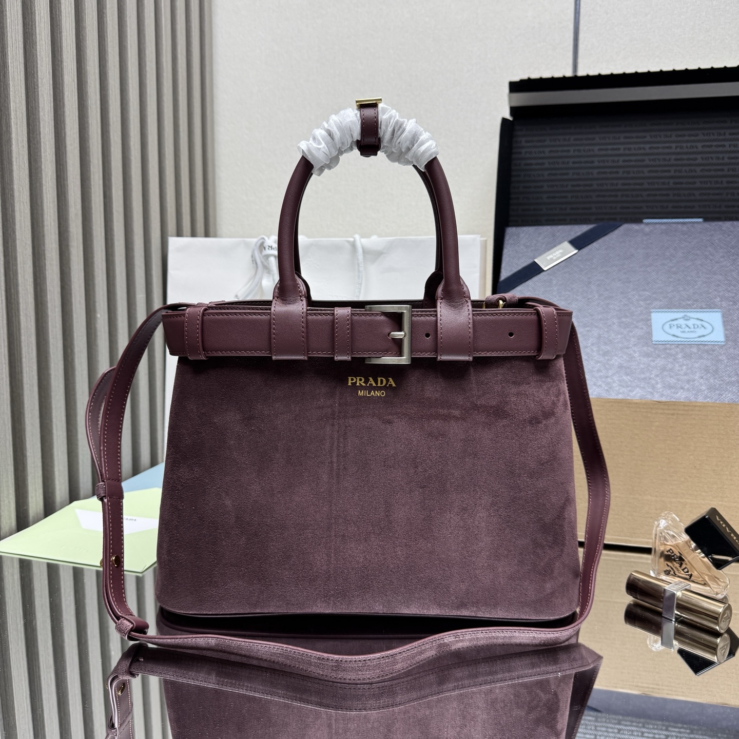 【Top original order】🌹New (small size frosted leather) 1BA434 arrived[强][强]2024 new DoubleBag small shopping bag Double…