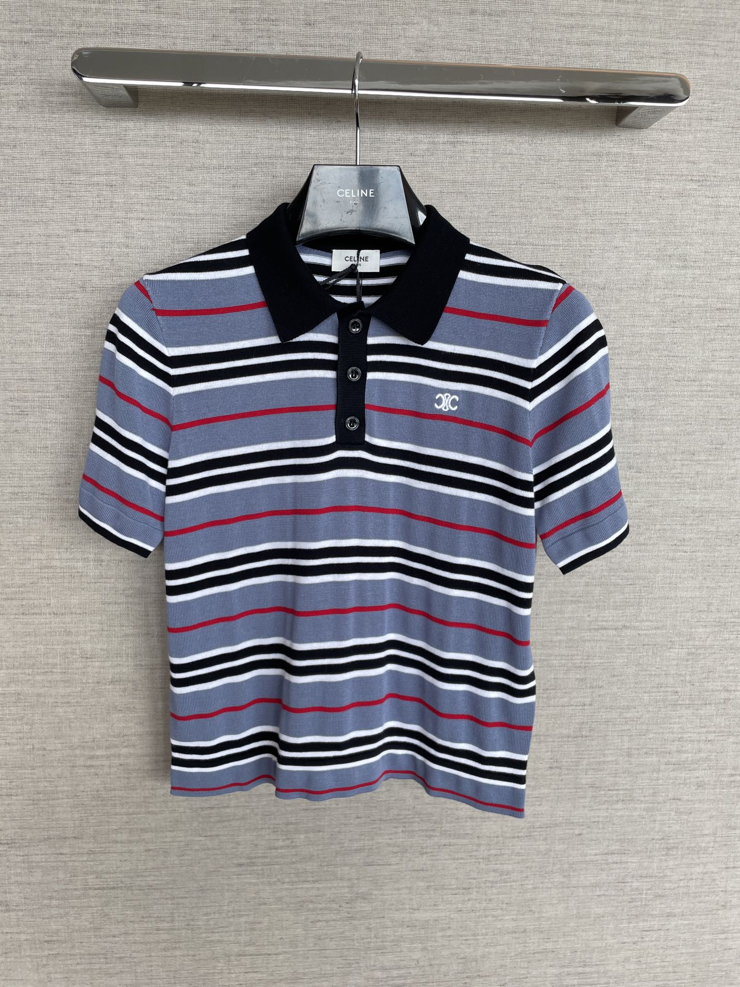 Striped Slim Fit Polo Shirt - Custom Fabric & Detailed Design (Sizes 36-41) 5 i1750488592331 4952 0 3