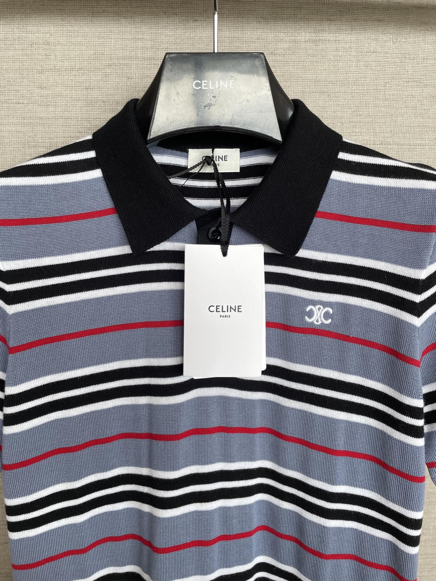 Striped Slim Fit Polo Shirt - Custom Fabric & Detailed Design (Sizes 36-41) 3 i1750488592506 4324 0 1