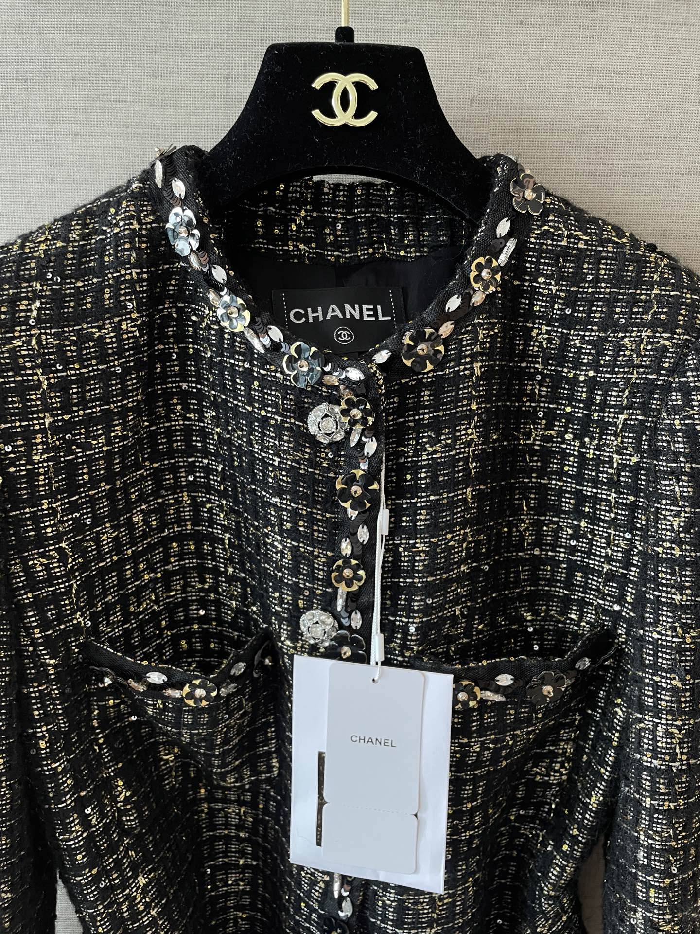 Chanel Black & Gold Silk Jacket - 25A Collection, Impeccable Detailing 3 i1755428101490 1642 0 6