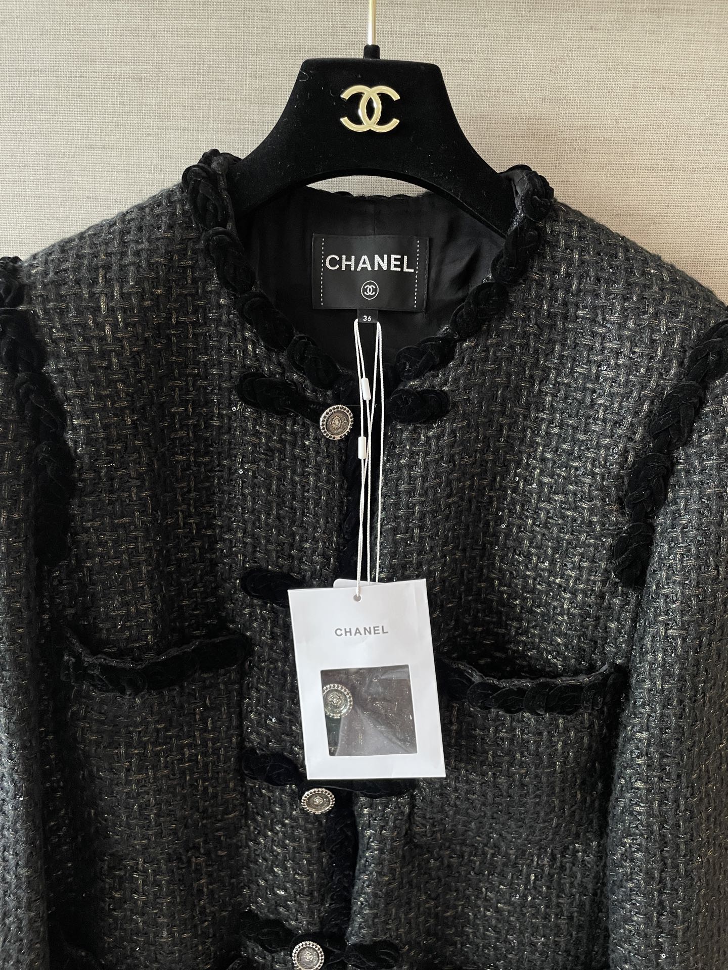 Chanel Inspired Four-Pocket Tweed Jacket with Braided Trim - Classic Elegance 3 i1755677728182 767 0 1