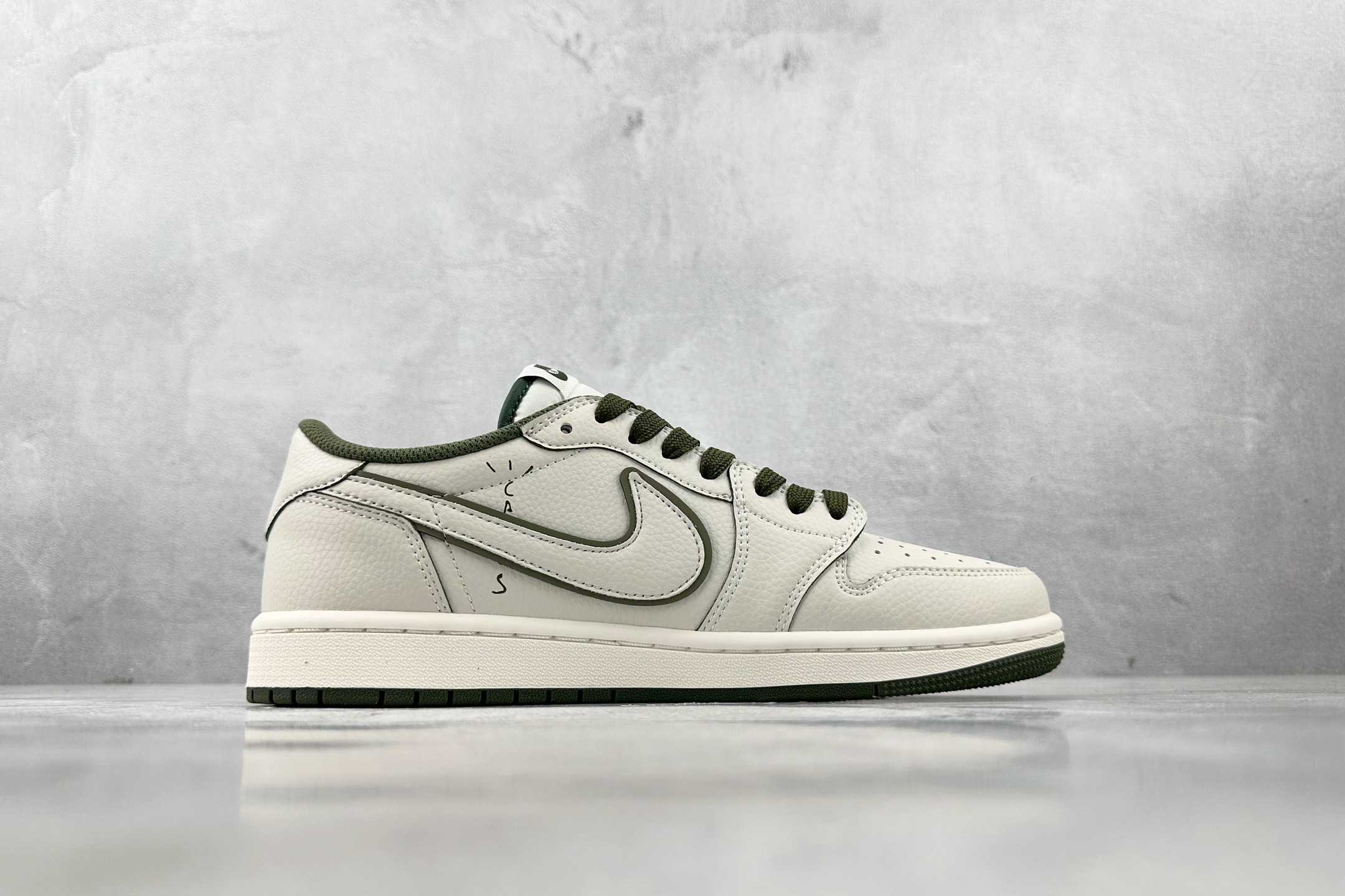 DK 
定制 Air Jordan 1 Low ow SP UNDEFEATED 倒钩联名米白绿

货号