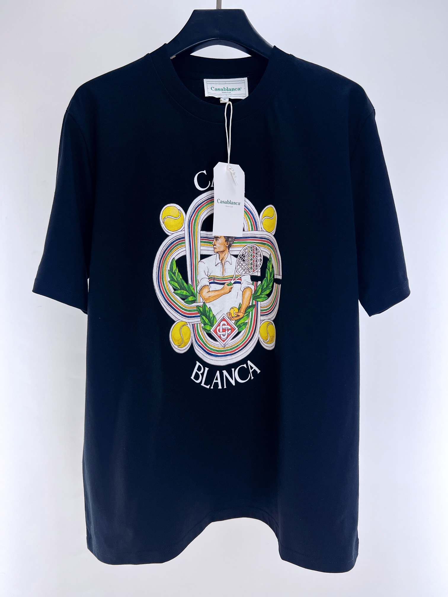 Casablanca Men's Crew Neck Graphic Tee Shirts - Tennis Player Design 2 i1695878089 3347 1
