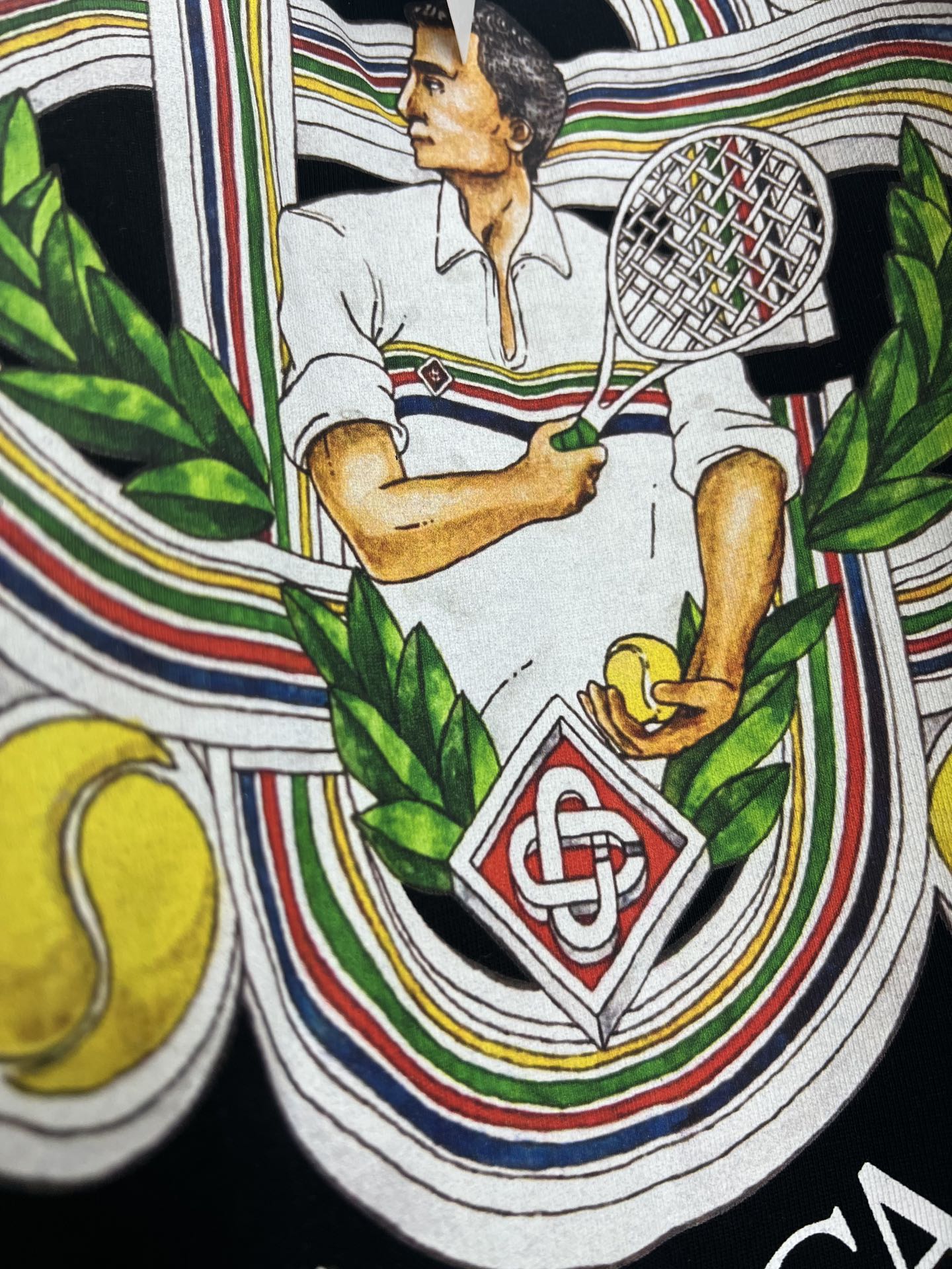 Casablanca Men's Crew Neck Graphic Tee Shirts - Tennis Player Design 6 i1695878089 7226 5