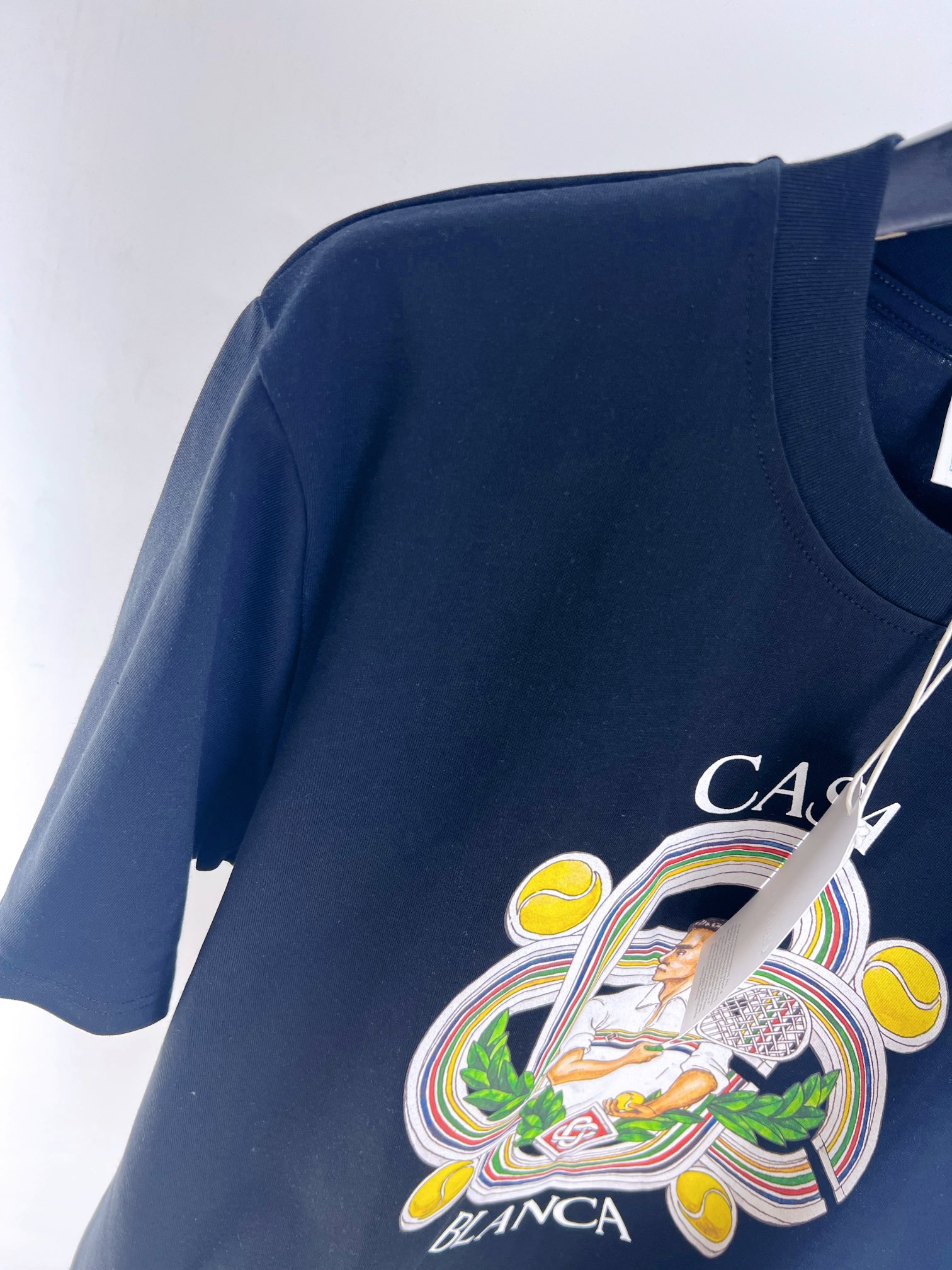 Casablanca Men's Crew Neck Graphic Tee Shirts - Tennis Player Design 4 i1695878089 8462 3