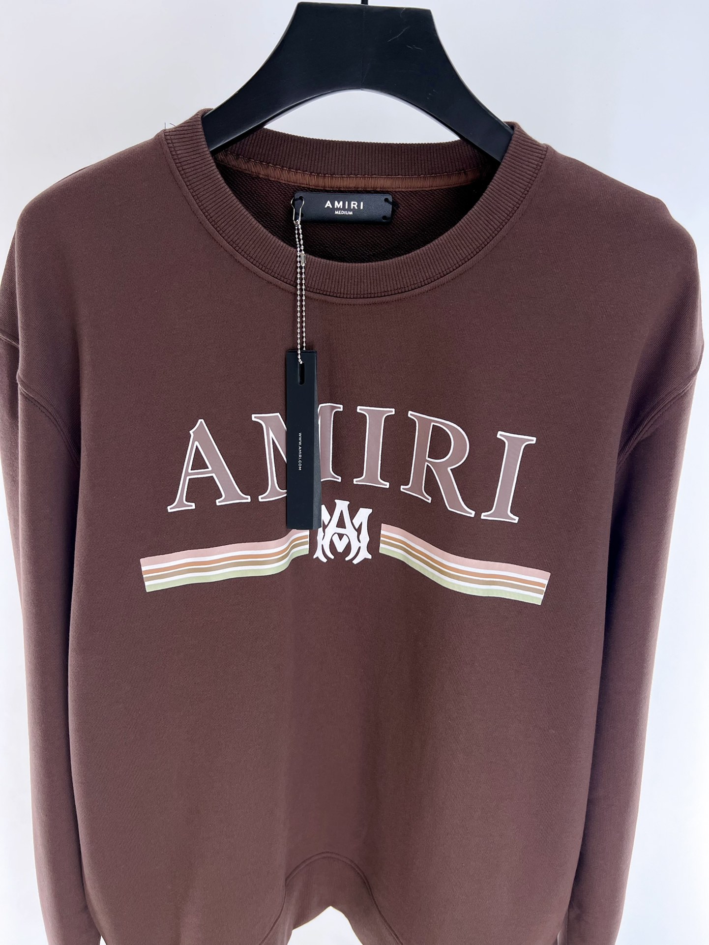 Amiri Brown Logo Print Cotton Blend Sweatshirt - Crew Neck, Long Sleeves 2 i1712305158 3916 1