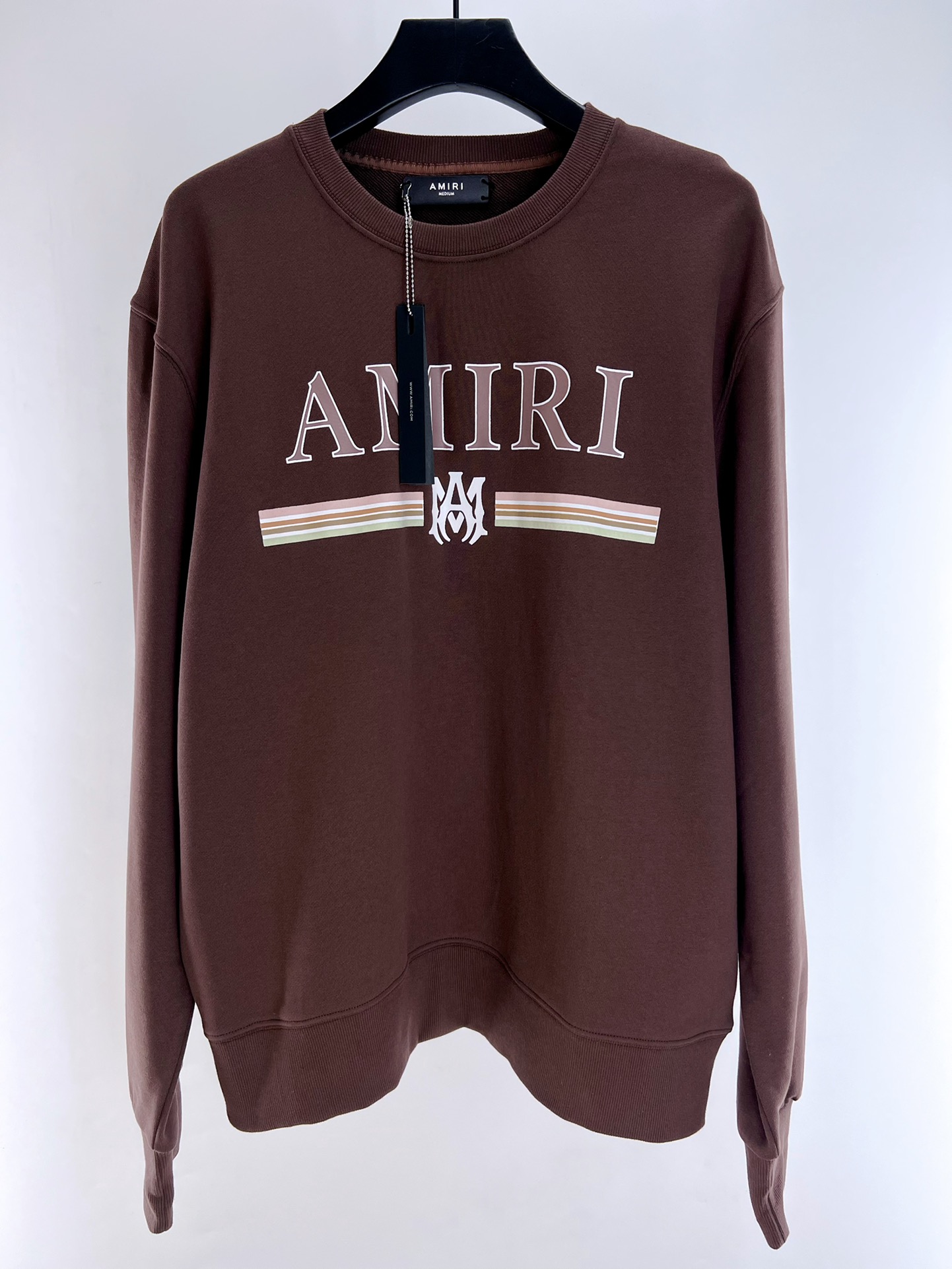 Amiri Brown Logo Print Cotton Blend Sweatshirt - Crew Neck, Long Sleeves 1 i1712305159 7162 4