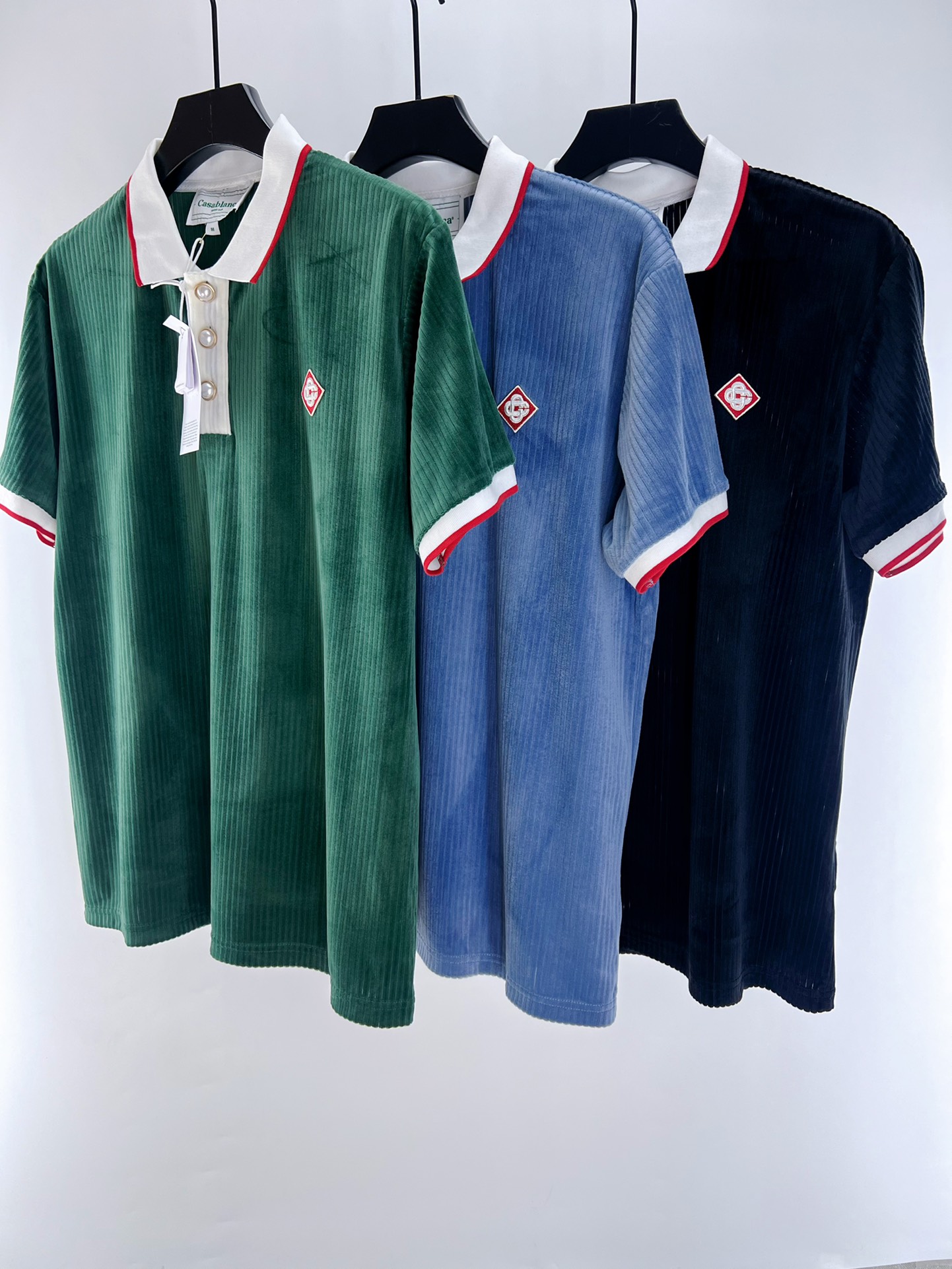 Casablanca Corduroy Polo Shirt, Short Sleeve Cotton Blend Top for Men 2 i1719228740 1603 6