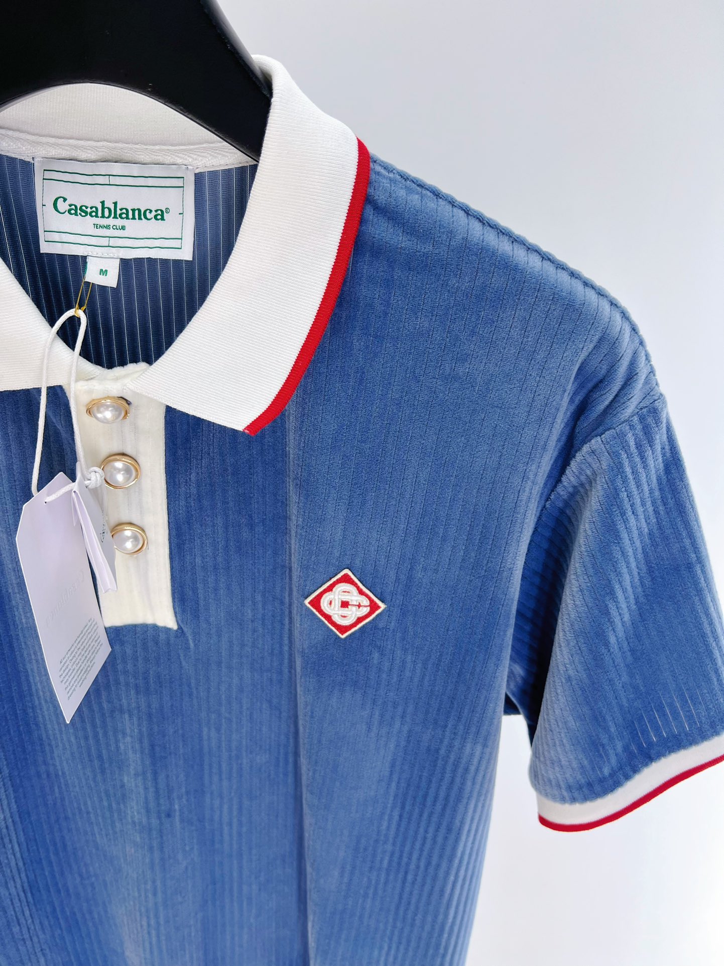 Casablanca Corduroy Polo Shirt, Short Sleeve Cotton Blend Top for Men 5 i1719228740 5909 3