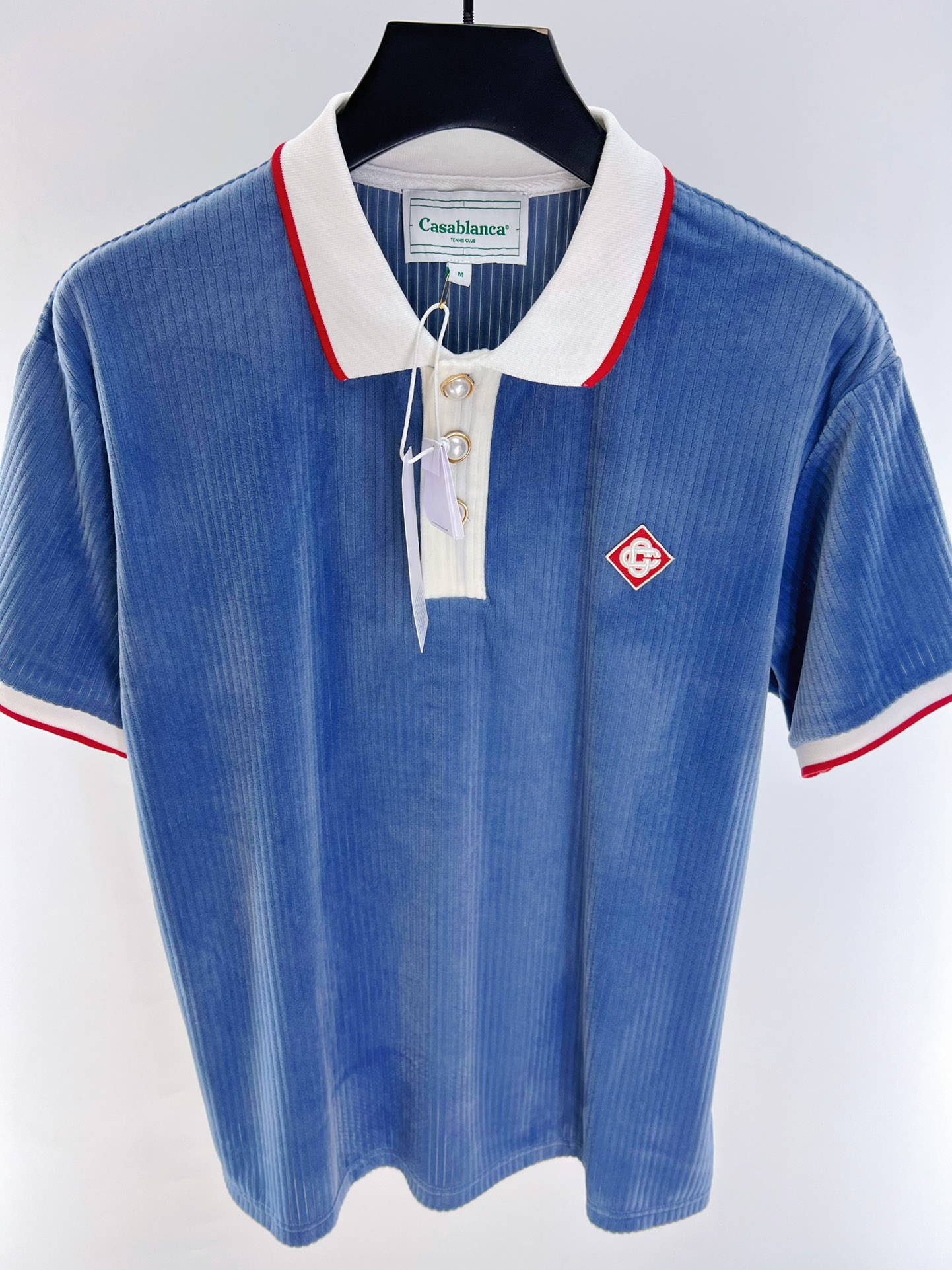 Casablanca Corduroy Polo Shirt, Short Sleeve Cotton Blend Top for Men 4 i1719228740 859 4