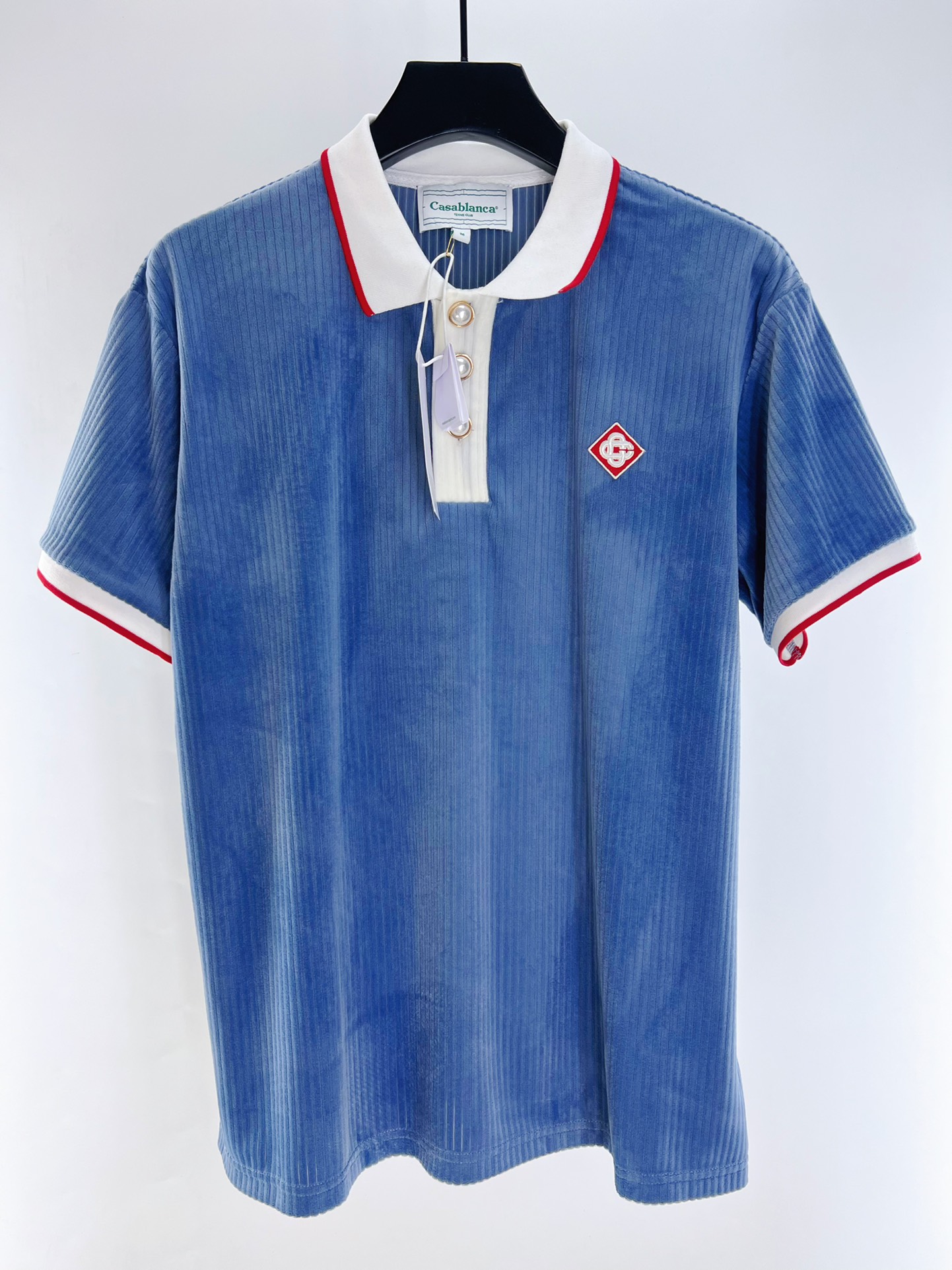 Casablanca Corduroy Polo Shirt, Short Sleeve Cotton Blend Top for Men 3 i1719228740 8760 8