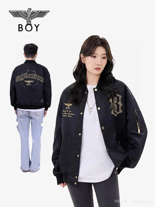 Boy London Women's Fall/Winter Flight Jacket with Gold Thread Wing Embroidery 1 Boy London Women's Fall/Winter Flight Jacket with Gold Thread Wing Embroidery