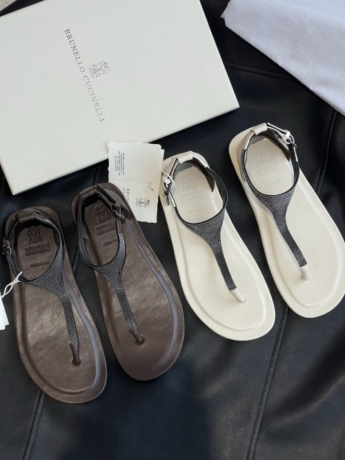 Brunello Cucinelli Women's Thong Heeled Sandals, Comfortable and Breathable