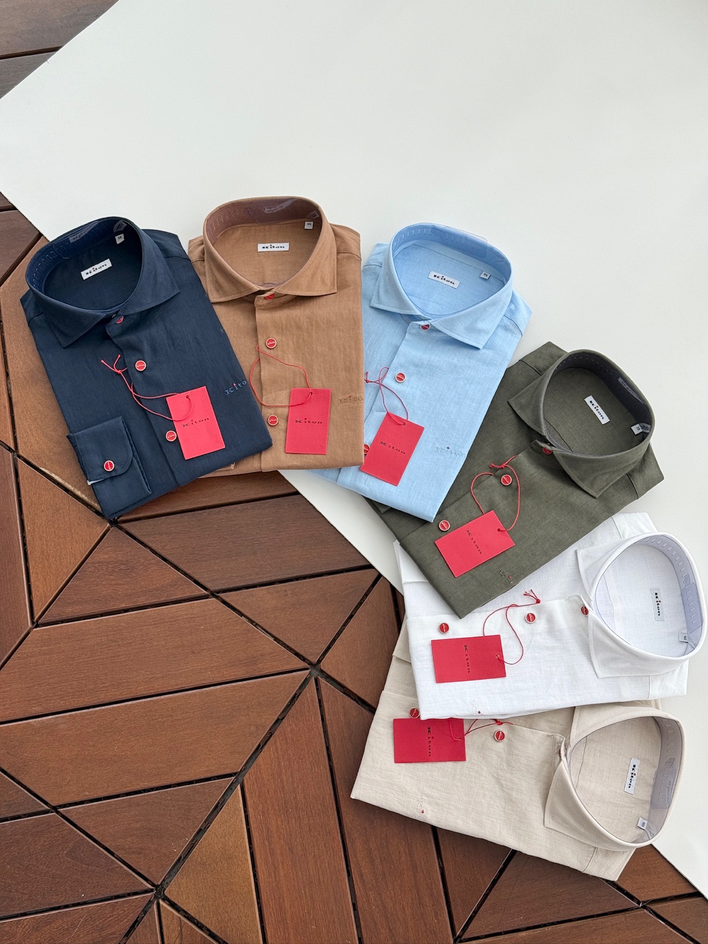 巅峰制造，最好卖的六色最全亚麻！！！Kiton亚麻刺绣Logo红点衬衫｜慵懒骨子里的高级感轻盈的呼吸感，