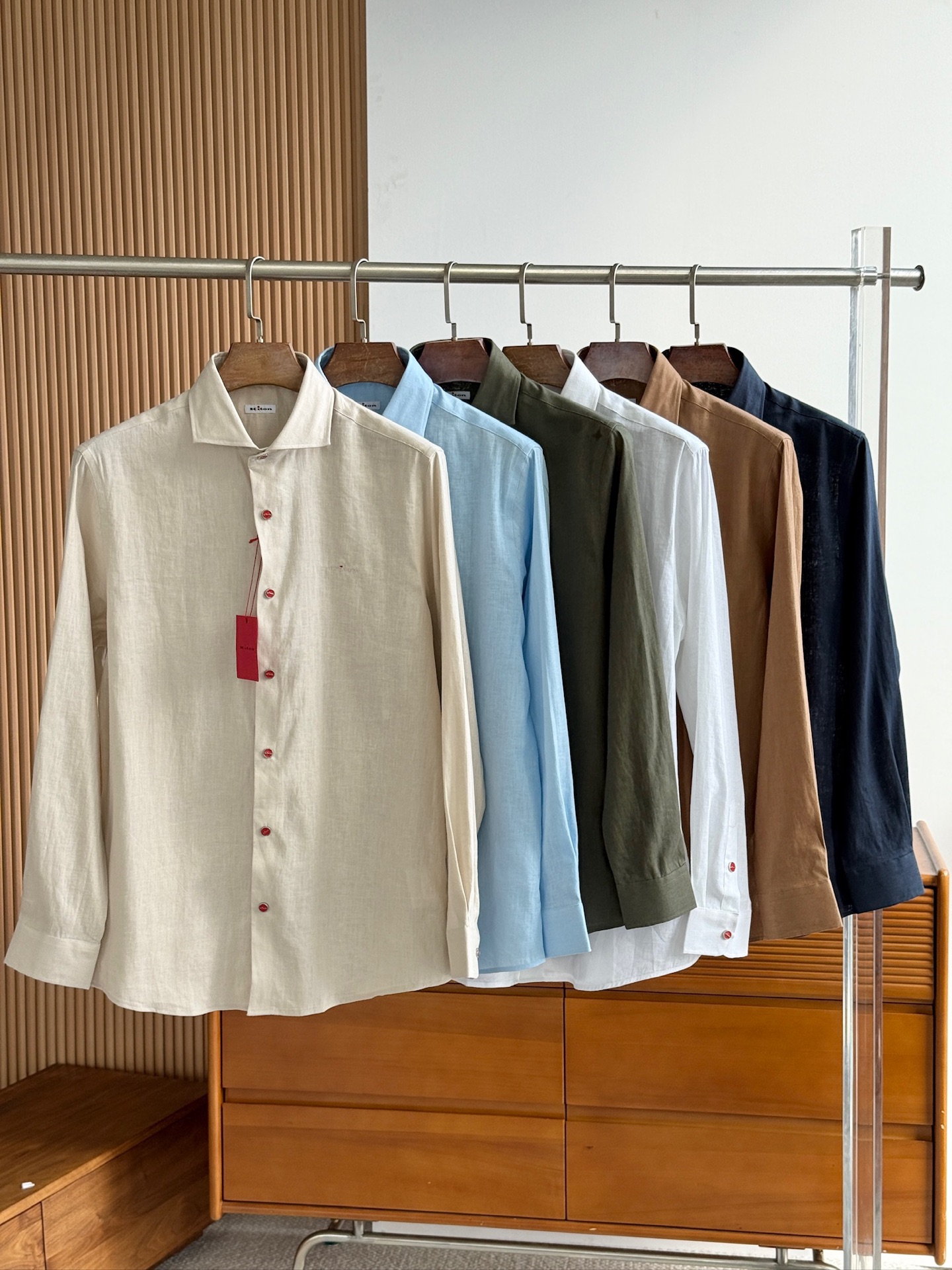 巅峰制造，最好卖的六色最全亚麻！！！Kiton亚麻刺绣Logo红点衬衫｜慵懒骨子里的高级感轻盈的呼吸感，