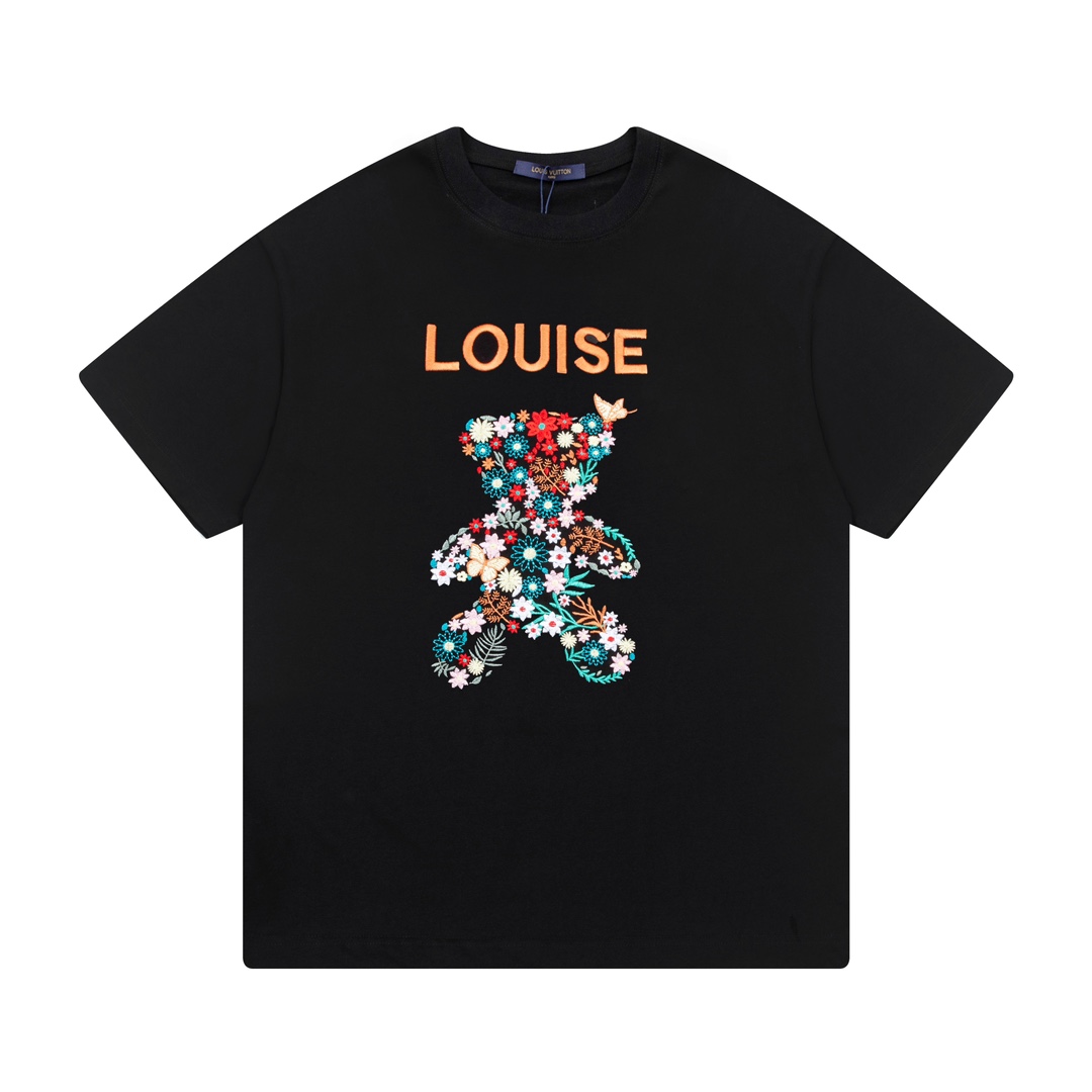 Louis Vuitton Clothing T-Shirt Embroidery Unisex Spring/Summer Collection Short Sleeve