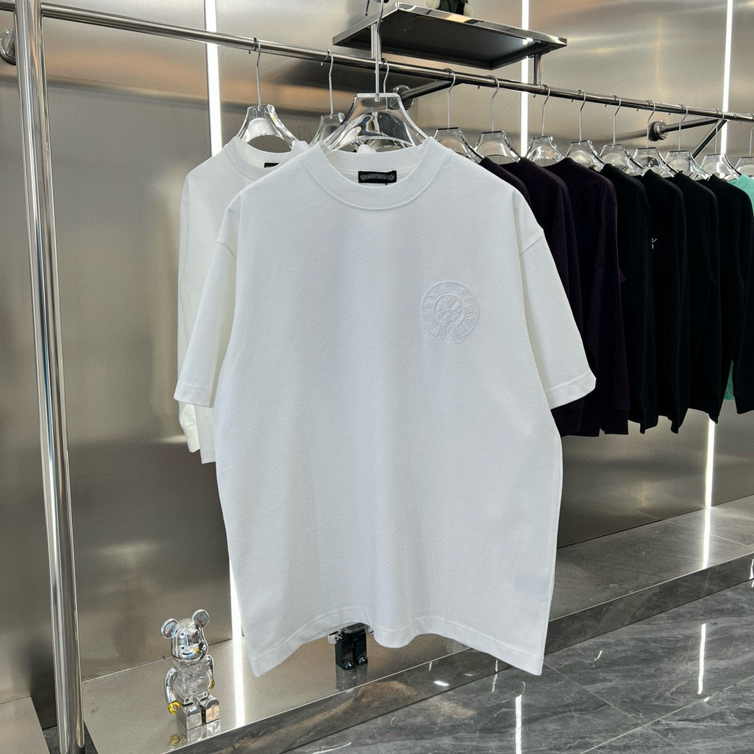 Chrome Hearts 2025SS Horseshoe Laser T-Shirt - Couple's Casual Tee