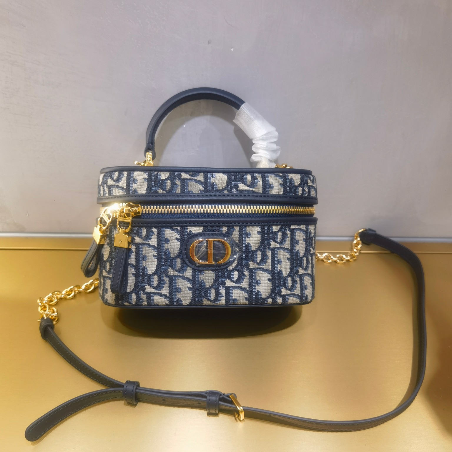 Dior 30 Montaigne 迷你 Vanity 手袋 Oblique 印花 手提斜挎