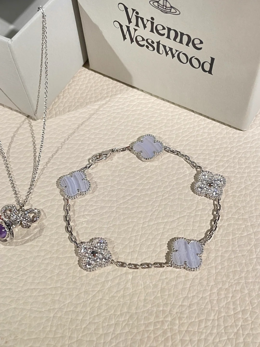 Van Cleef & Arpels VCA紫玉髓五花手链 西太后土星蝴蝶结项链