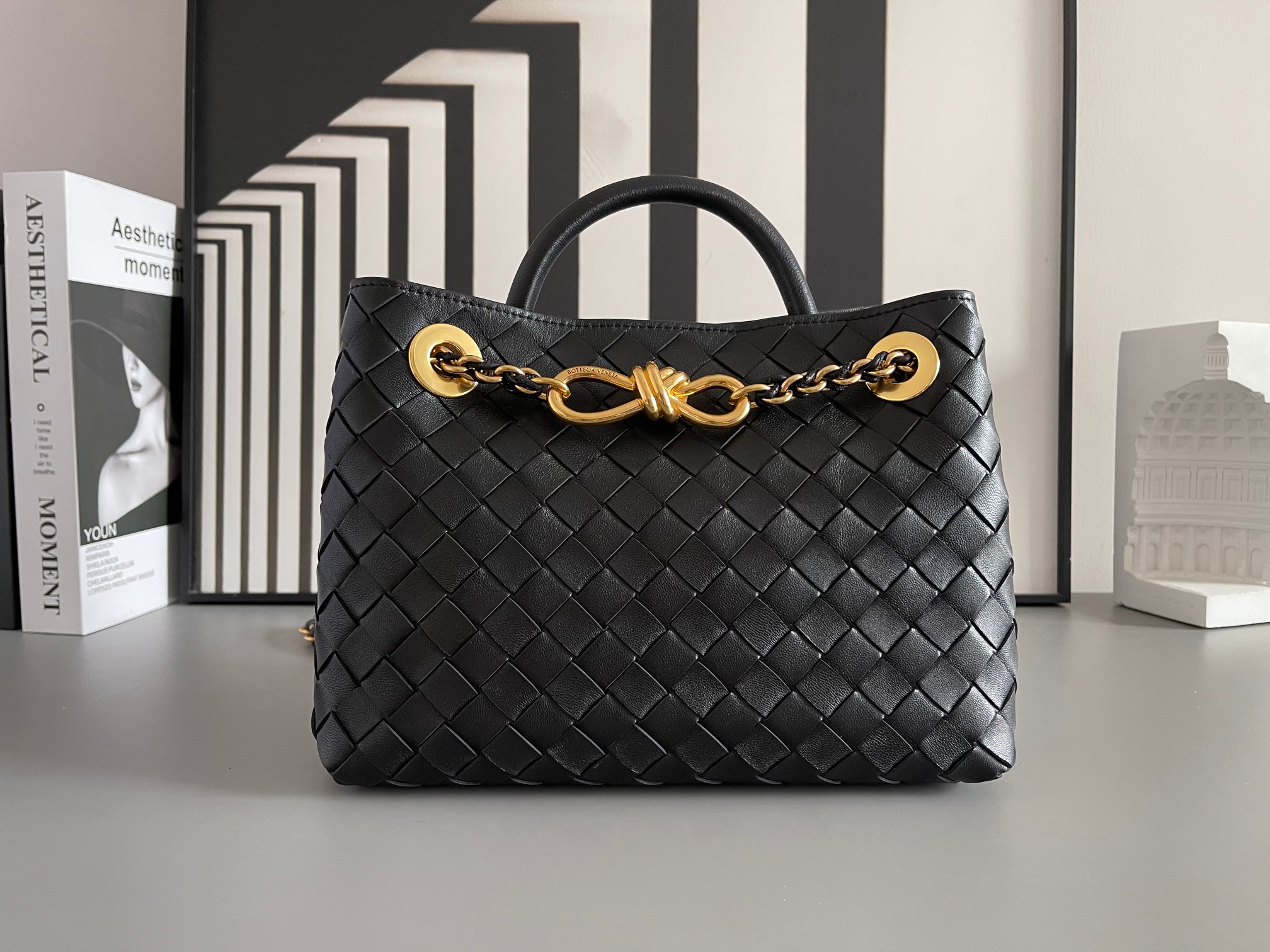 Bottega Veneta Andiamo Small Intrecciato Chain Bag