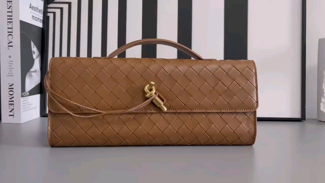 Bottega Veneta caramel clutch