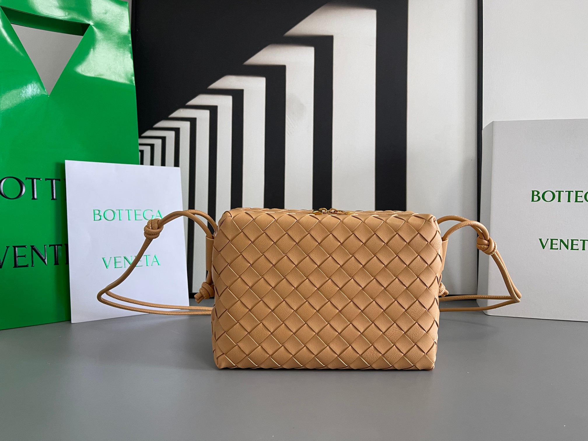 Bottega Veneta Intrecciato Lambskin Square Crossbody Bag