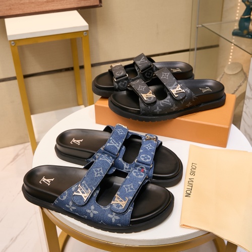 Louis Vuitton Men's Sandal Luxury Leather Summer Beach Slippers 1 Louis Vuitton Men's Sandal Luxury Leather Summer Beach Slippers