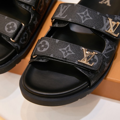 Louis Vuitton Men's Sandal Monogram Denim, Lambskin Lining, Rubber Sole 1 Louis Vuitton Men's Sandal Monogram Denim, Lambskin Lining, Rubber Sole