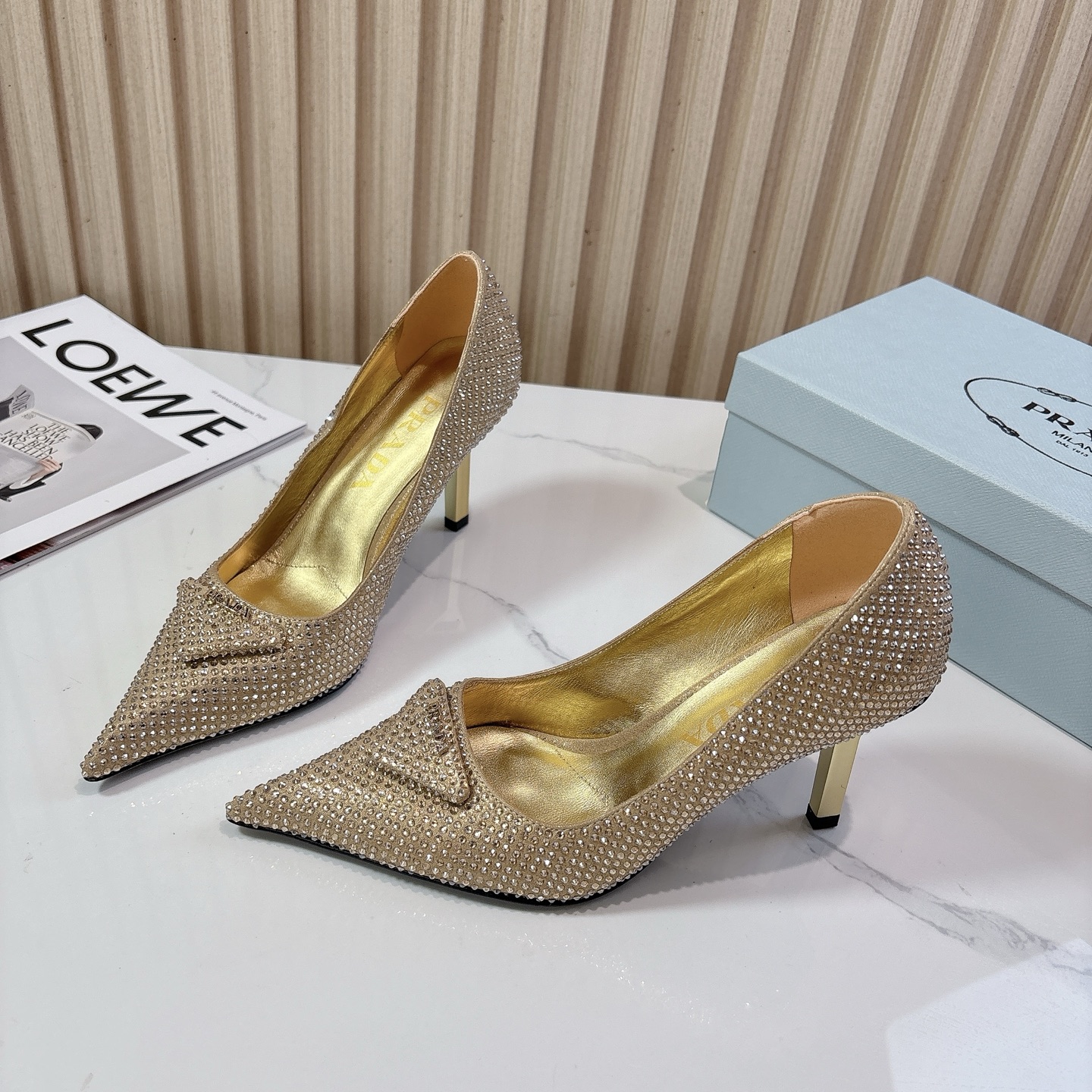 Prada Pointed-Toe Rhinestone High Heels - Runway Fashion Shoes 4 i1761801526862 3035 0 2