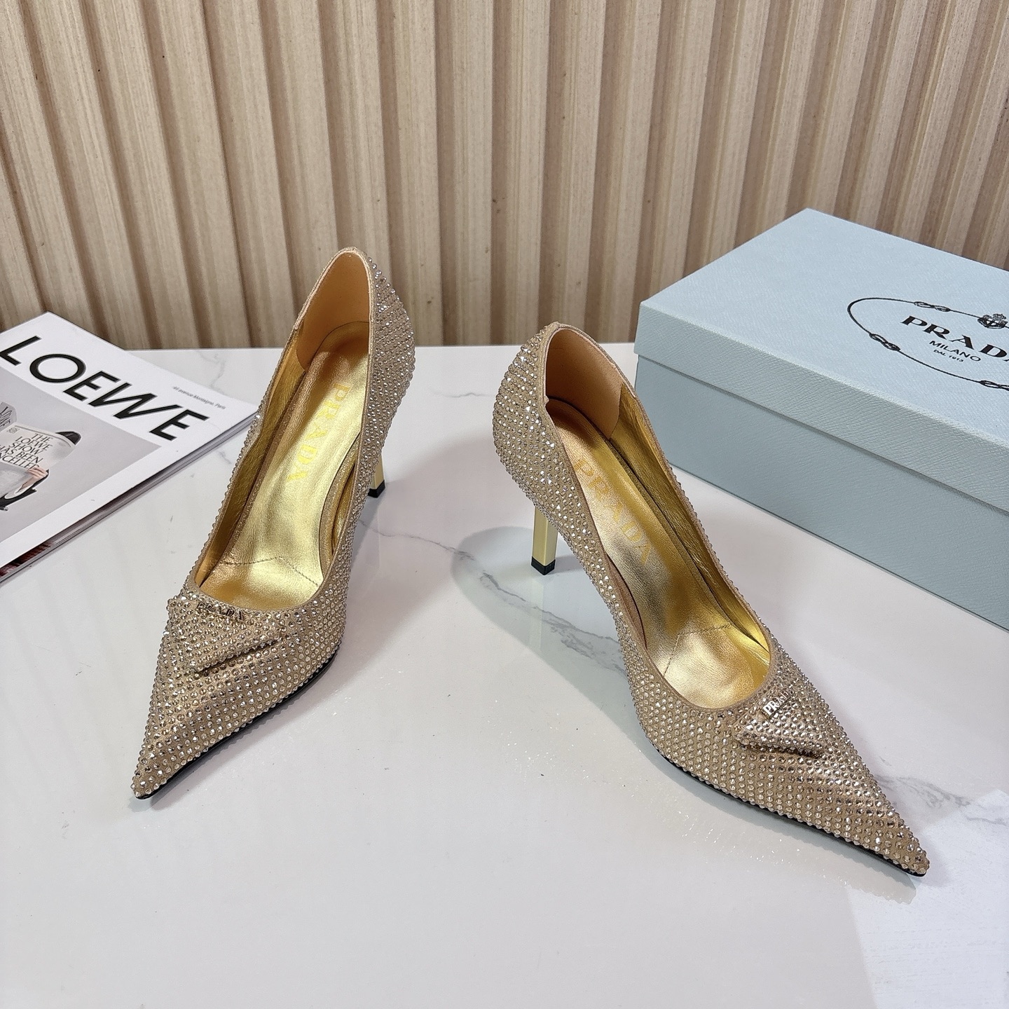 Prada Pointed-Toe Rhinestone High Heels - Runway Fashion Shoes 3 i1761801528469 3691 0 1