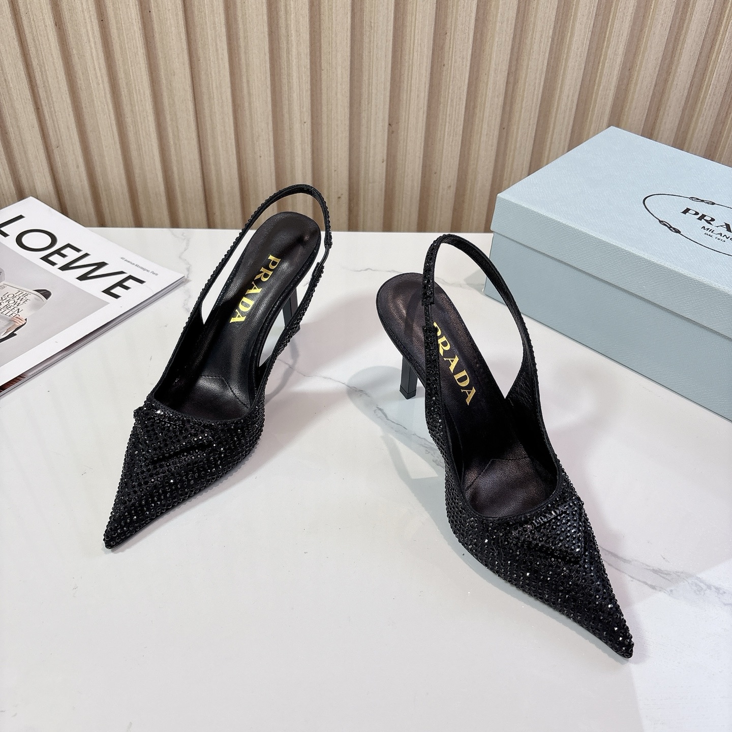 Prada Pointed-Toe Rhinestone Stiletto Heels - Dreamy Elegance, Size 35-39 3 i1761801604548 1702 0 1