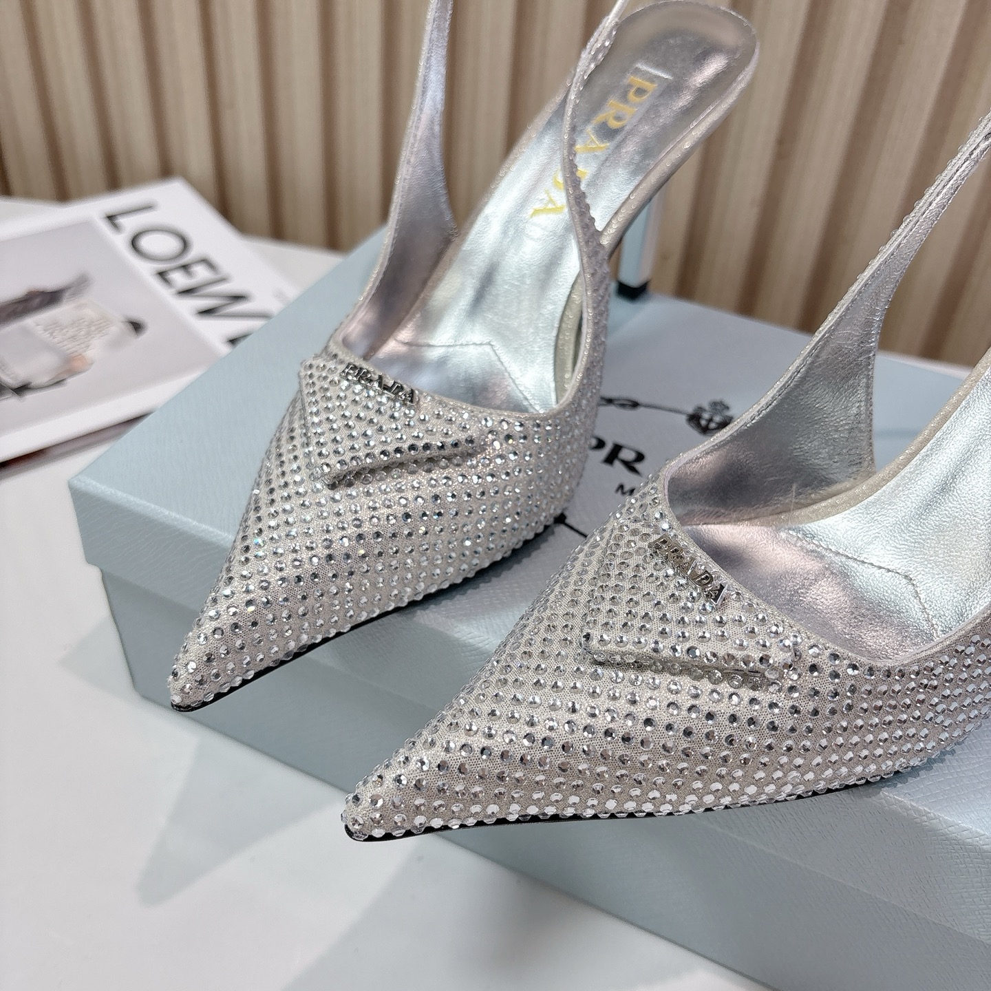 Prada Pointed-Toe Rhinestone High Heels - Elegant & Chic Runway Style 8 i1761801638828 1205 0 6