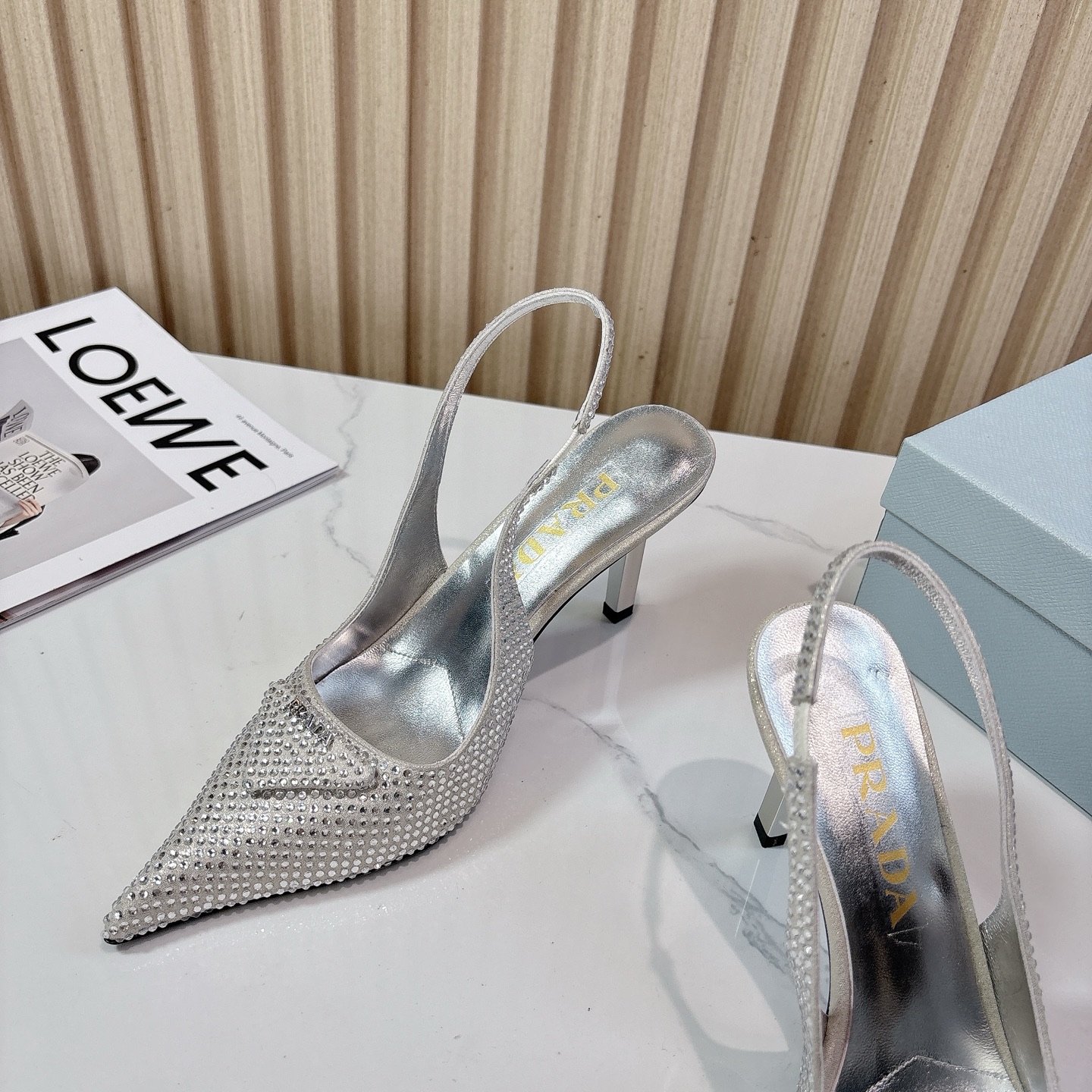 Prada Pointed-Toe Rhinestone High Heels - Elegant & Chic Runway Style 7 i1761801639057 8670 0 5