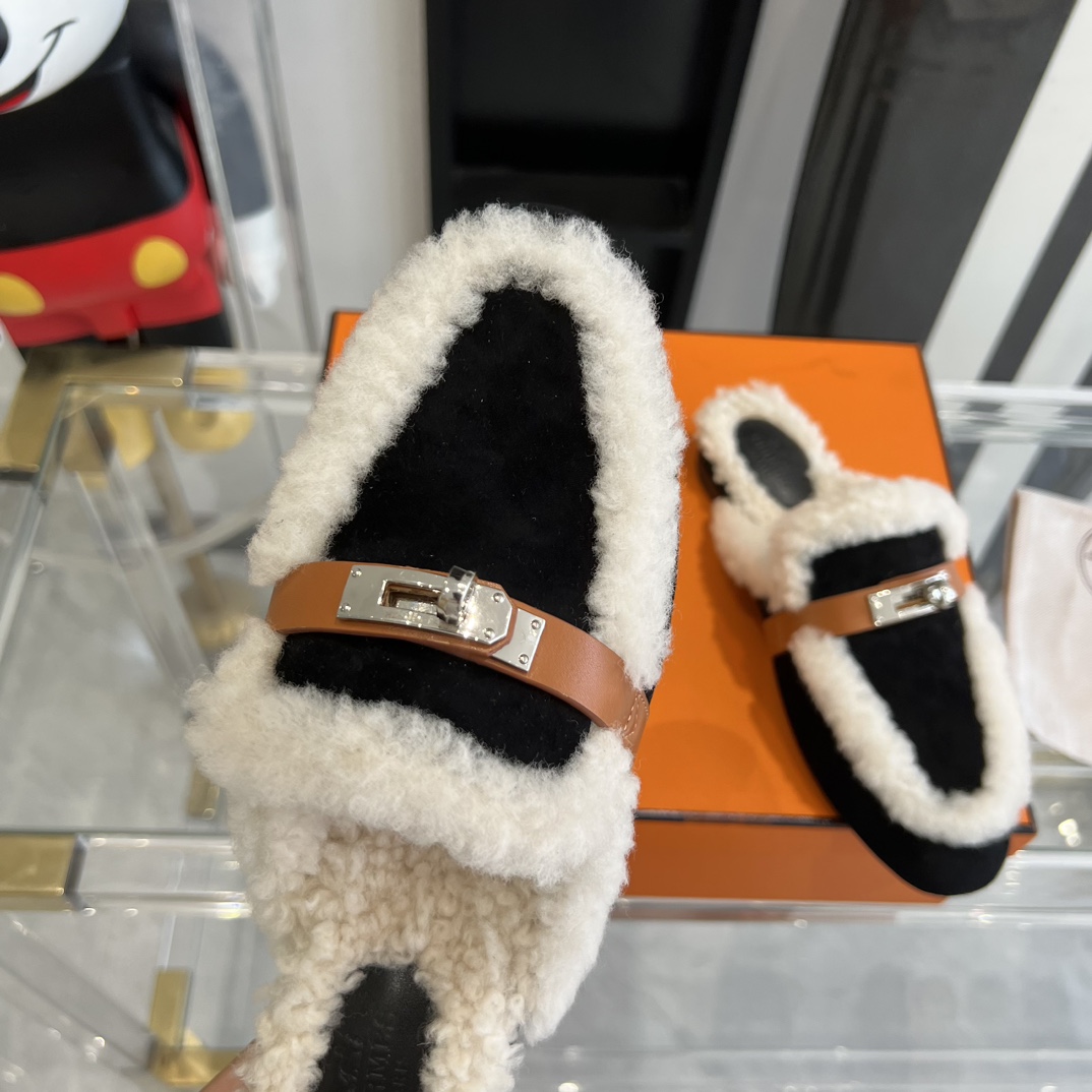 Hermès HERMES爱马仕23ss真皮底半拖