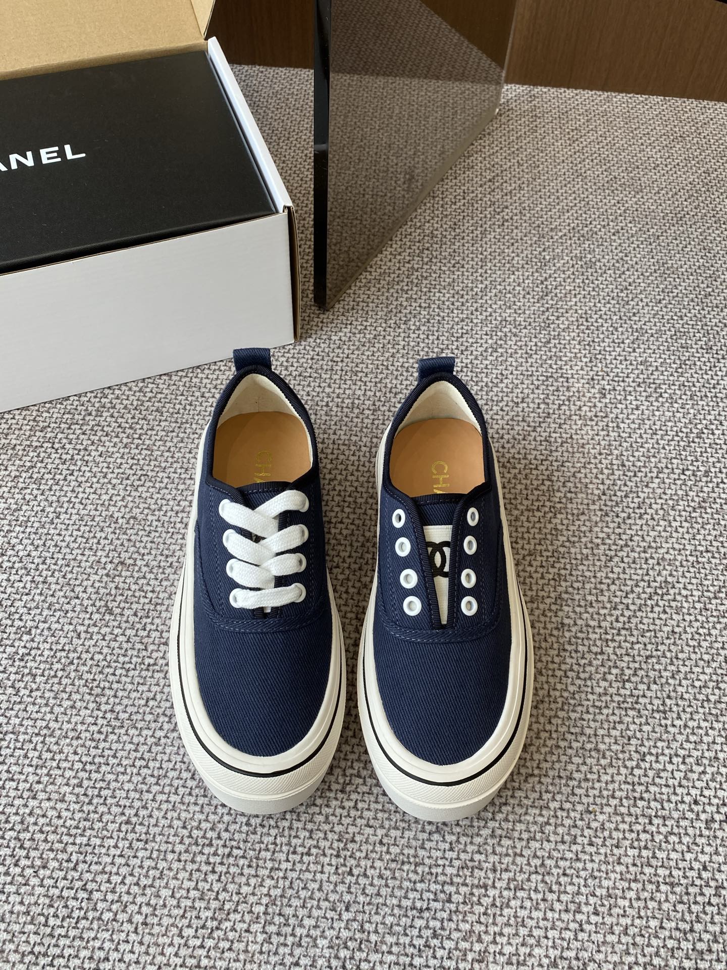 Chanel Vintage Inspired Canvas Sneakers - Retro Style, Comfortable Fit