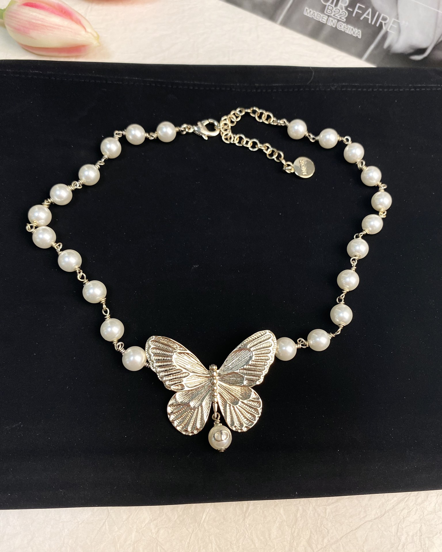 NO:101784,Dijia hot products, butterfly pearl necklace, gentle and famous ladylike temperament, Dior necklace, dior, dior, necklace19860909迪家爆款 蝴蝶珍珠项链 温柔名媛 淑女气质,Dior项链,dior,dior,necklace,Jewelry